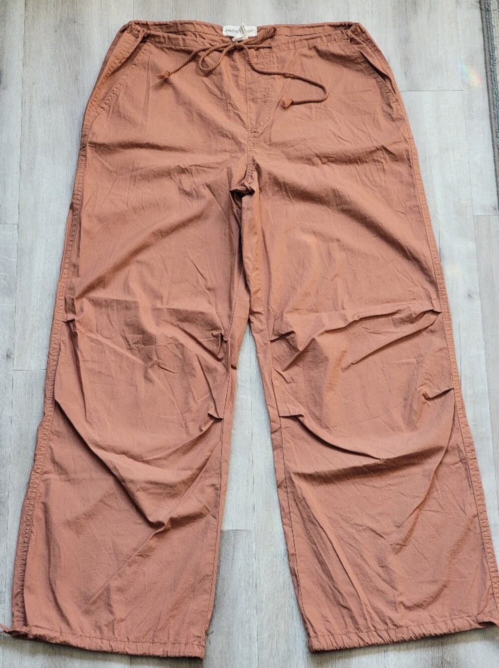 Happily Grey Terracotta Cotton Wide Leg Utility Cargo Pants - Size M